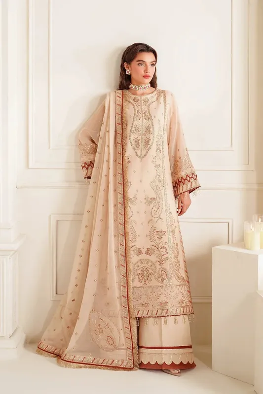 Alizeh Dua Formals 24 Beige Chiffon – view 1 – Poshaq
