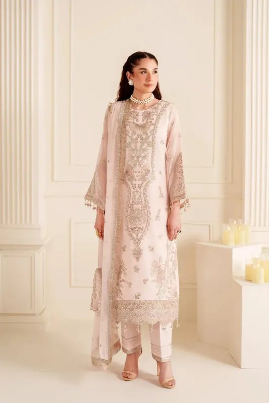 Alizeh Dua Formals 24 Pink Raw Silk – view 1 – Poshaq