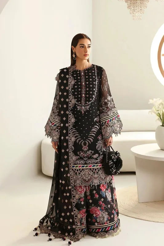 Alizeh La Ruha Wedding Formals Black Raw Silk – view 1 – Poshaq