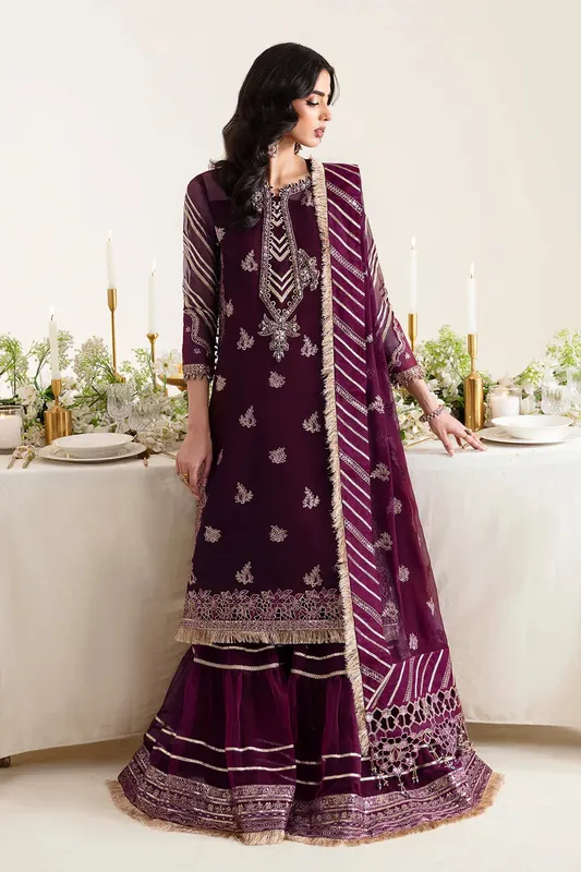 Alizeh Reena Wedding Edits Purple Organza – view 1 – Poshaq