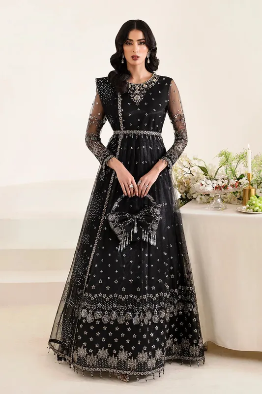 Alizeh Reena Wedding Edits Black Organza – view 1 – Poshaq