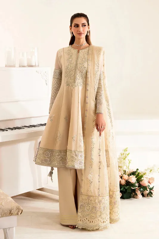 Alizeh Reena Wedding Edits Beige Organza – view 1 – Poshaq