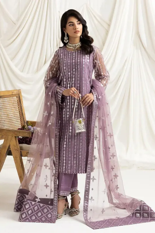 Alizeh Dua Formals 23 Lilac Raw Silk – view 1 – Poshaq