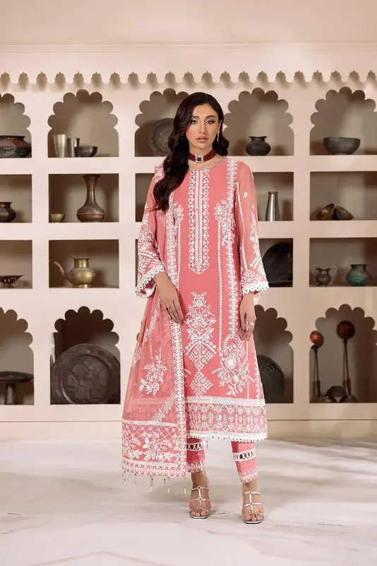 Alizeh Dua Formals 23 Pink Raw Silk – view 1 – Poshaq