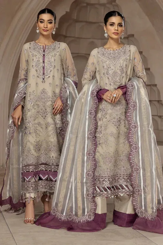 Alizeh Formals Collection Ivory Raw Silk – view 1 – Poshaq