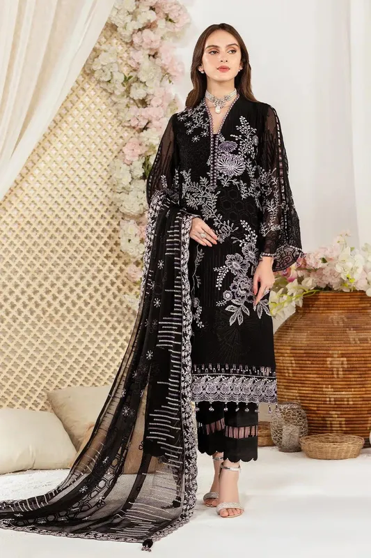 Alizeh Formals Collection Black Raw Silk – view 1 – Poshaq