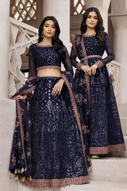Alizeh Formals Collection Navy Blue Organza – view 1 – Poshaq