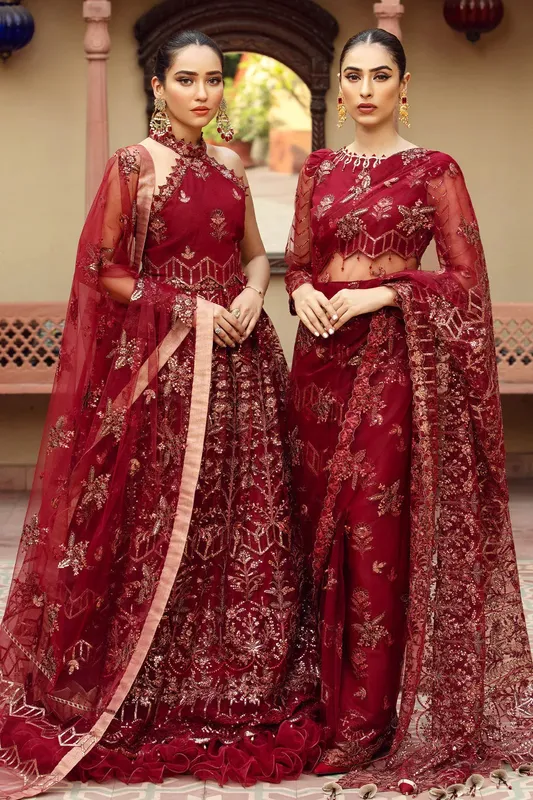 Alizeh Formals Collection Maroon Grip – view 1 – Poshaq