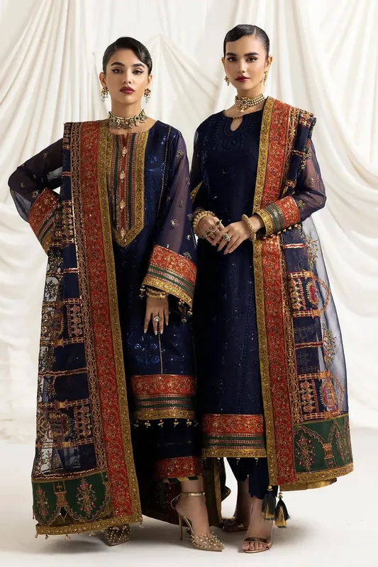Alizeh Formals Collection Blue Organza – view 1 – Poshaq