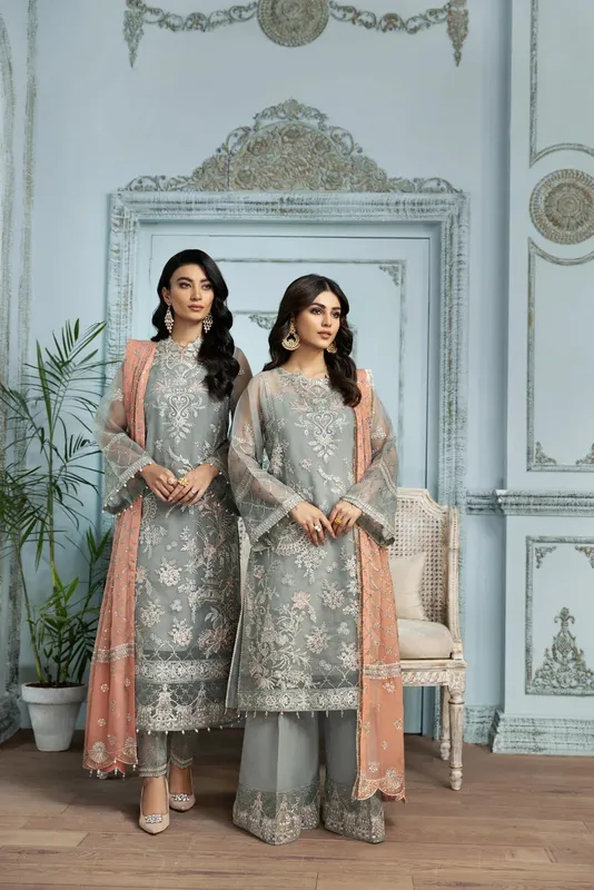 Alizeh Formals Collection Blue Raw Silk – view 1 – Poshaq
