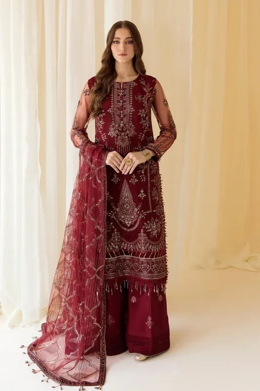 Alizeh Formals Collection Maroon Grip – view 1 – Poshaq