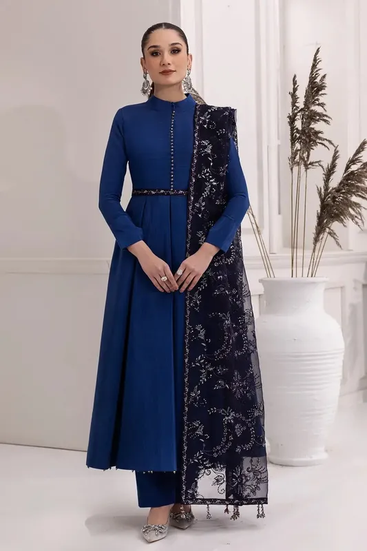 Alizeh Formals Collection Blue Raw Silk – view 1 – Poshaq