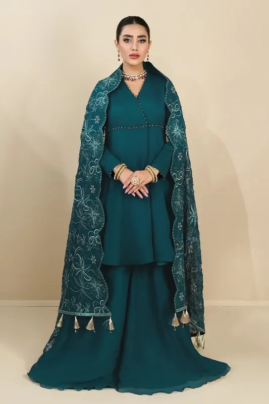Alizeh Formals Collection Sea Green Chiffon – view 1 – Poshaq