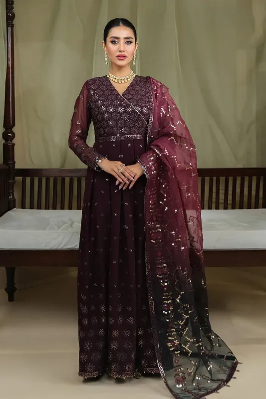 Alizeh Formals Collection Purple Organza – view 1 – Poshaq