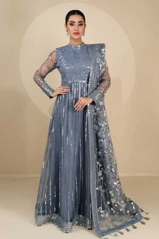 Alizeh Formals Collection Blue Raw Silk – view 1 – Poshaq