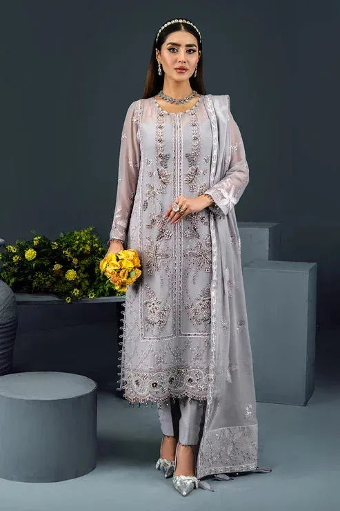Alizeh Reena Handcrafted 24 Grey Raw Silk – view 1 – Poshaq