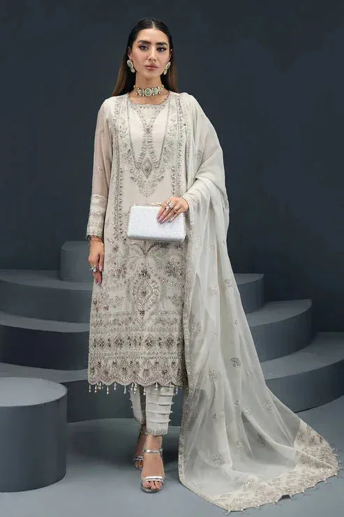 Alizeh Reena Handcrafted 24 Ivory Raw Silk – view 1 – Poshaq