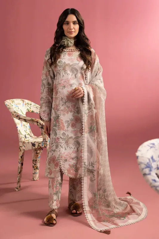 Alizeh Sheen Lawn Prints 24 Pink Chiffon – view 1 – Poshaq