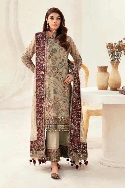 Alizeh Heer Festive Collection 24 Beige Raw Silk – view 1 – Poshaq