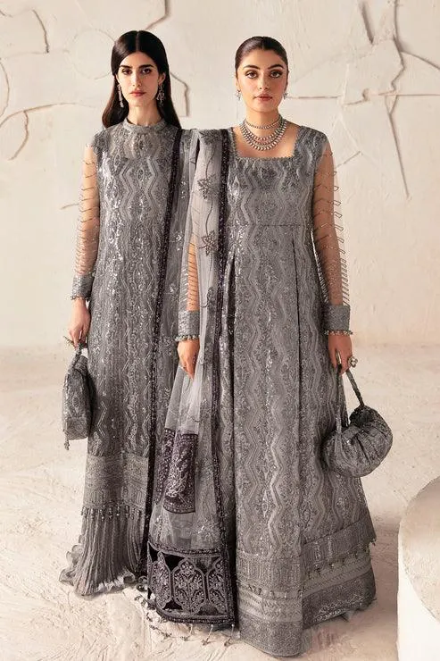 Alizeh Heer Festive Collection 24 Grey Raw Silk – view 1 – Poshaq