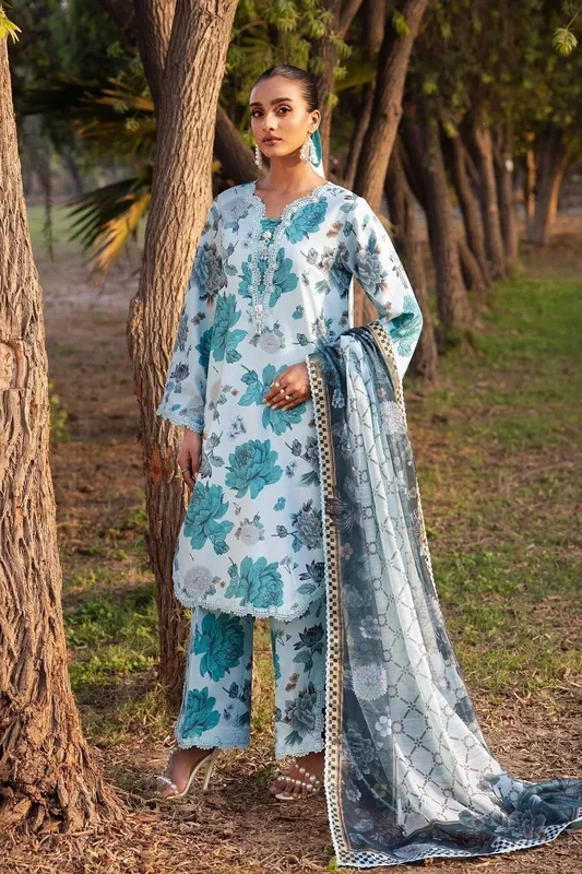 Alizeh Sheen Lawn Prints 24 Ferozi Lawn – view 1 – Poshaq