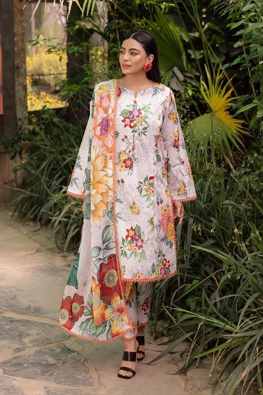 Alizeh Sheen Lawn Prints 24 Grey Silk – view 1 – Poshaq