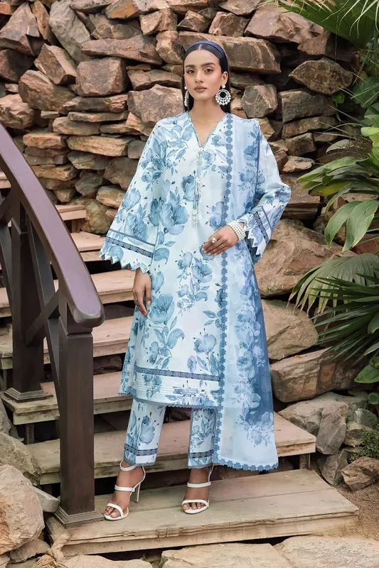 Alizeh Sheen Lawn Prints 24 White Chiffon – view 1 – Poshaq