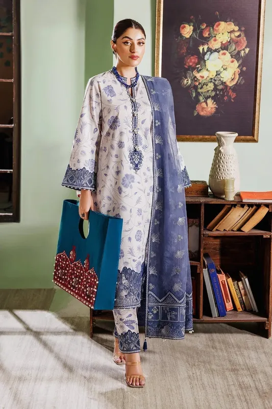 Alizeh Maahi Vol 2 Grey Organza – view 1 – Poshaq