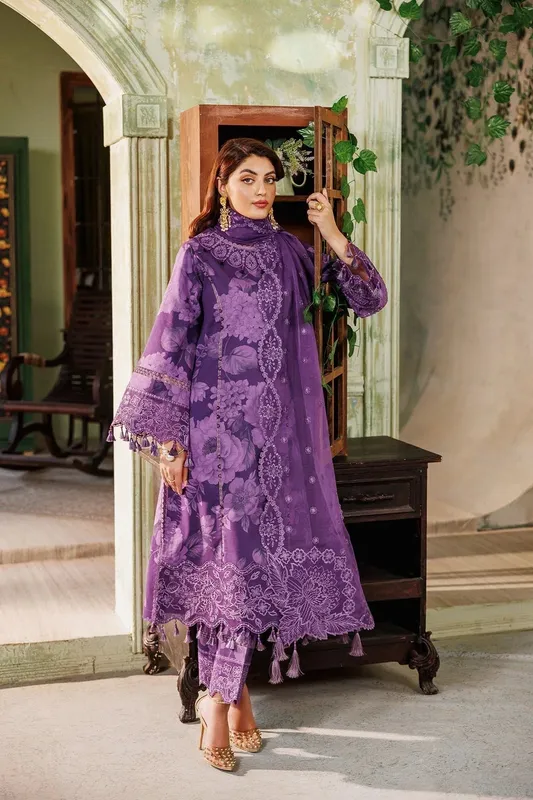 Alizeh Maahi Vol 2 Purple Organza – view 1 – Poshaq