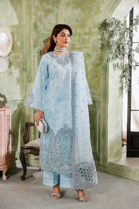 Alizeh Maahi Vol 2 Blue Organza – view 1 – Poshaq