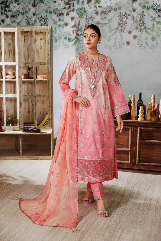 Alizeh Maahi Vol 2 Pink Organza – view 1 – Poshaq