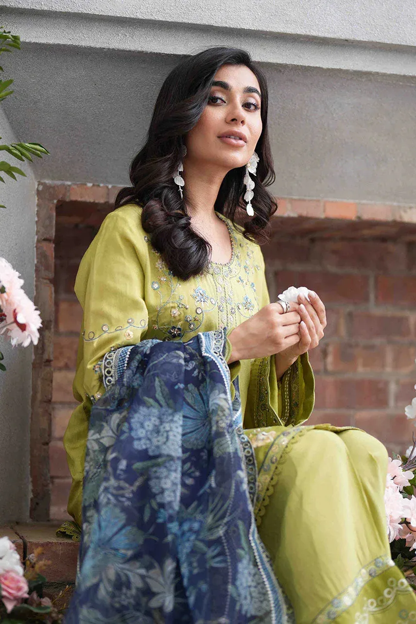 Dhanak SS 25 Luxury Pret Neon Green Cotton Silk – view 4 – Poshaq