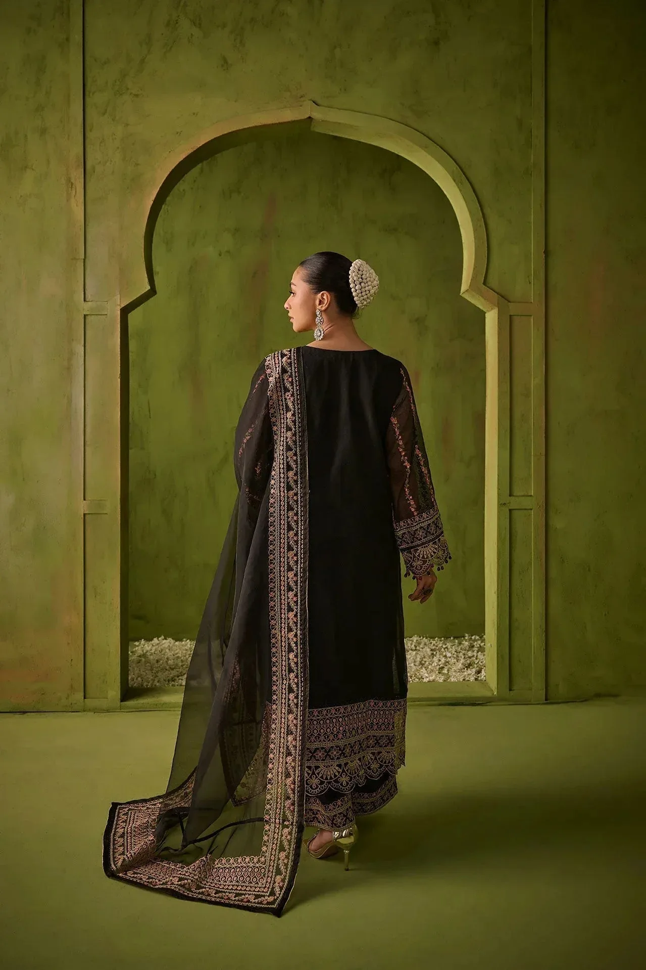 Dhanak Festive Formals Black Raw Silk – view 2 – Poshaq