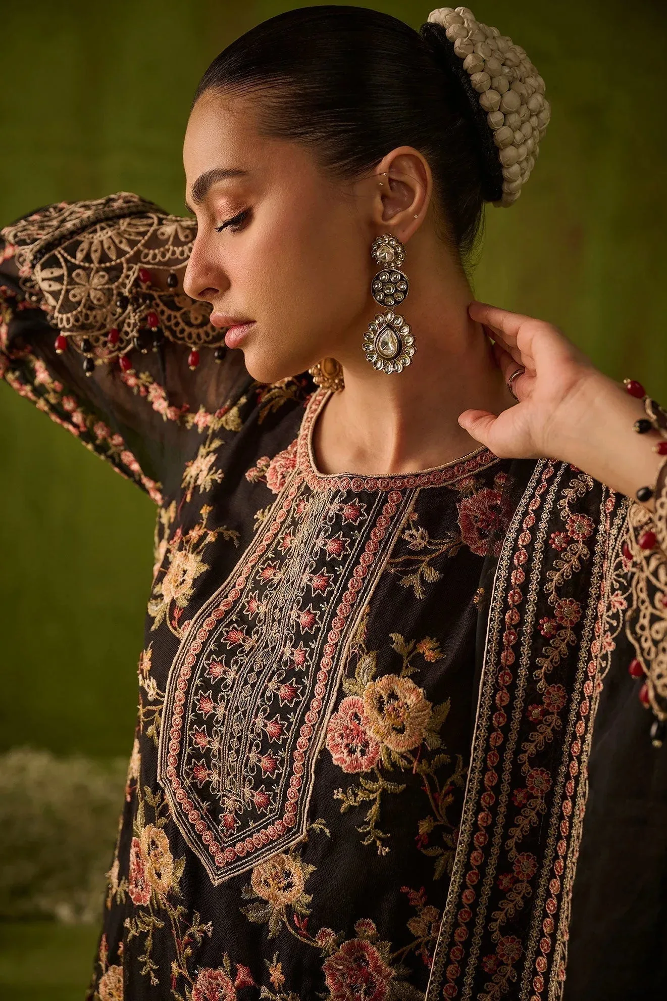 Dhanak Festive Formals Black Raw Silk – view 4 – Poshaq