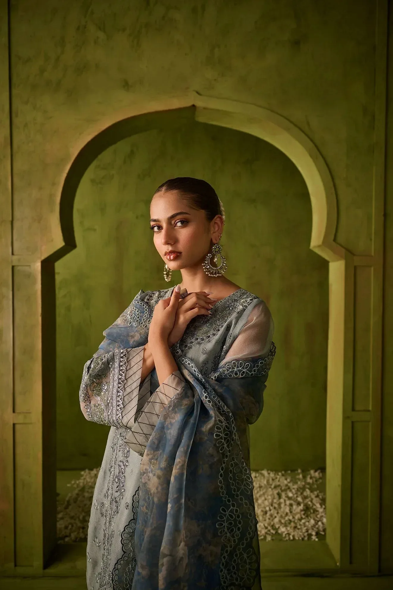 Dhanak Festive Formals Grey Raw Silk – view 5 – Poshaq