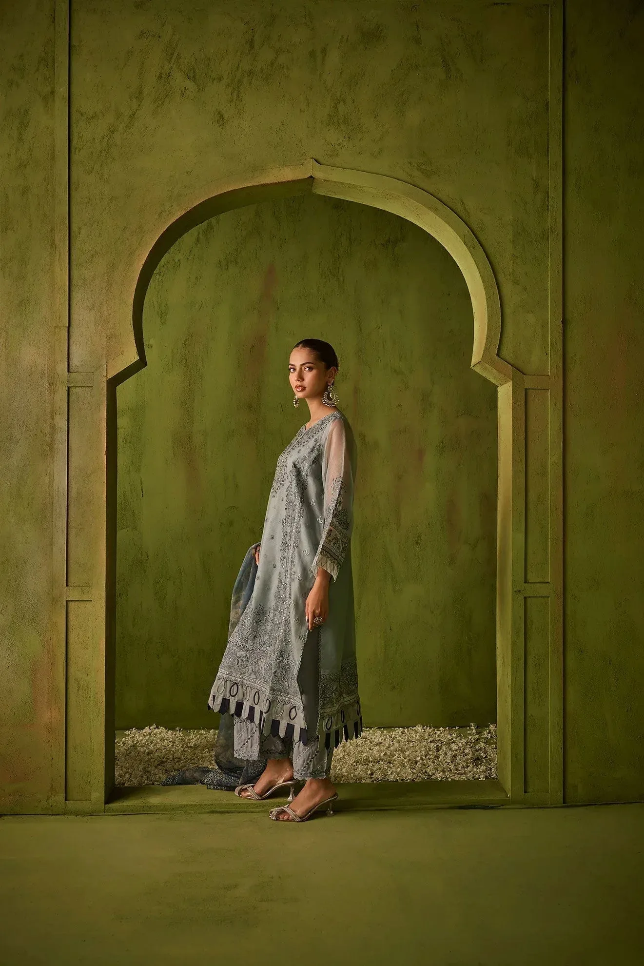 Dhanak Festive Formals Grey Raw Silk – view 6 – Poshaq