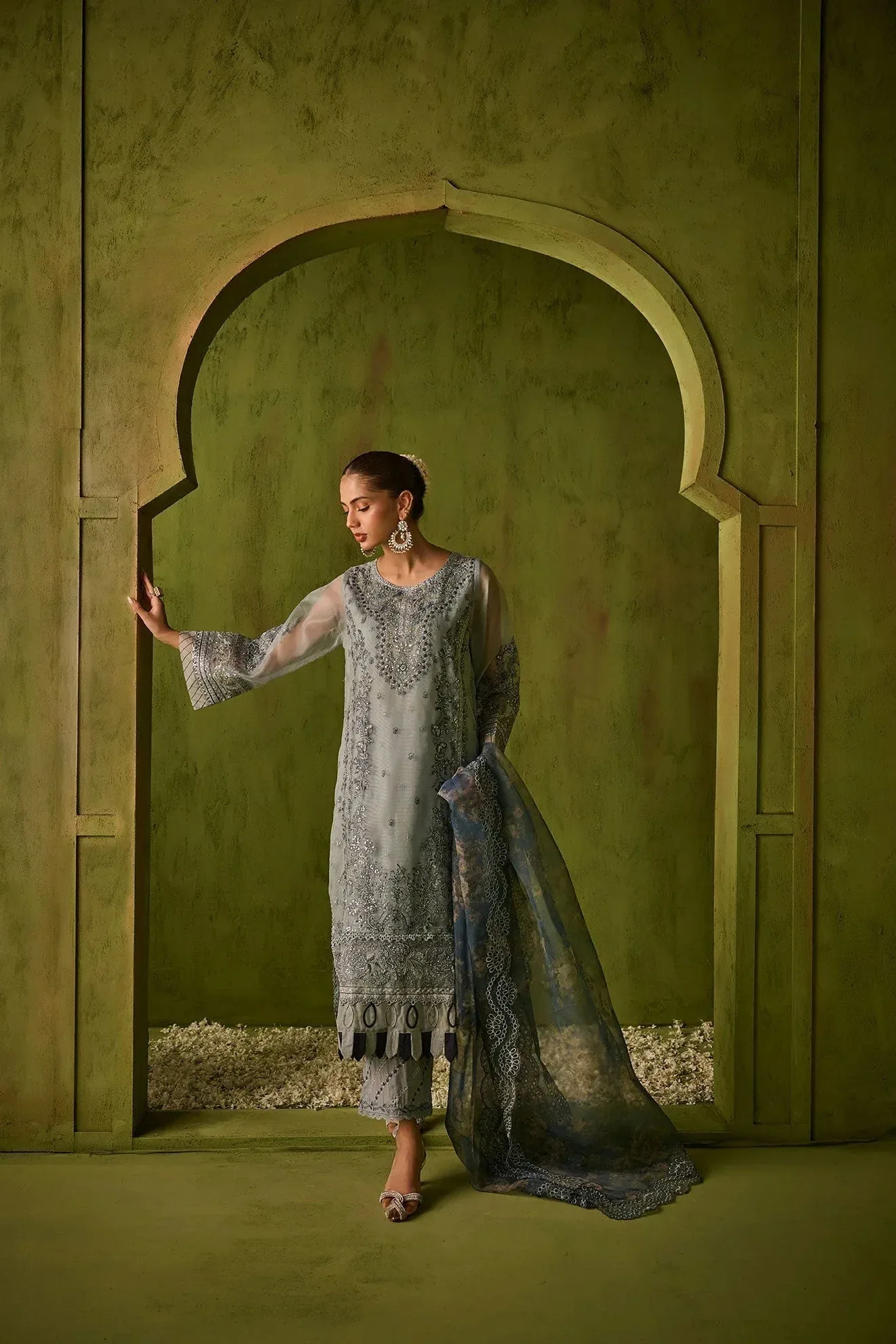 Dhanak Festive Formals Grey Raw Silk – view 7 – Poshaq
