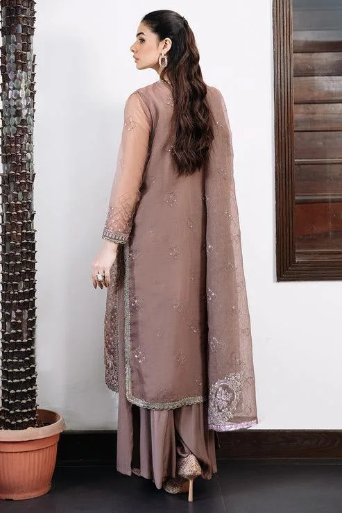Declare Le Fleur Luxury Pret Blue Raw Silk – view 2 – Poshaq