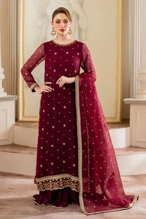 Declare Chiffon Luxe Maroon Raw Silk – view 1 – Poshaq