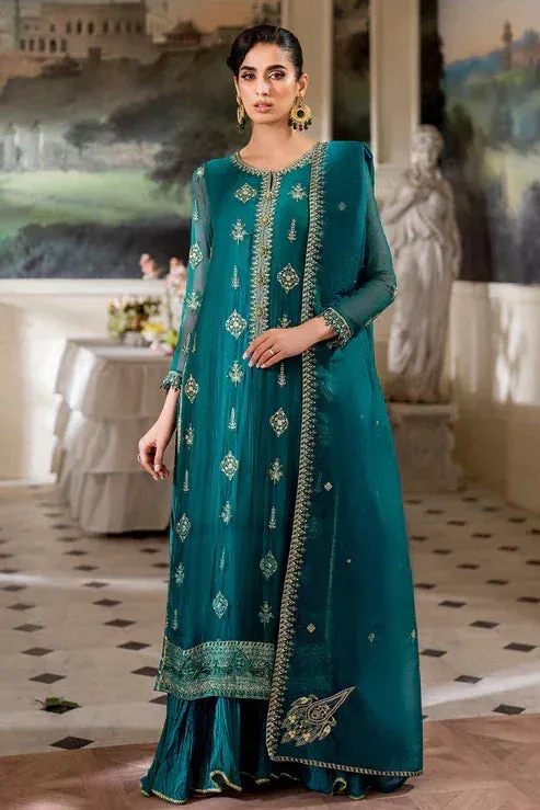 Declare Chiffon Luxe Green Raw Silk – view 1 – Poshaq