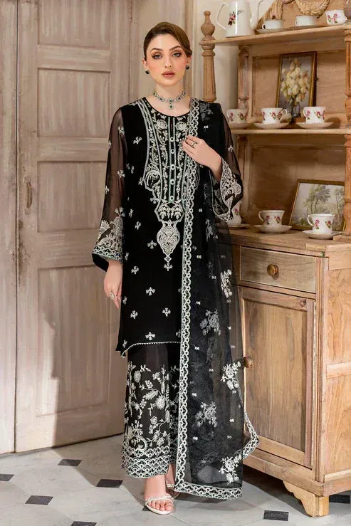 Declare Chiffon Luxe Black Cotton Silk – view 1 – Poshaq