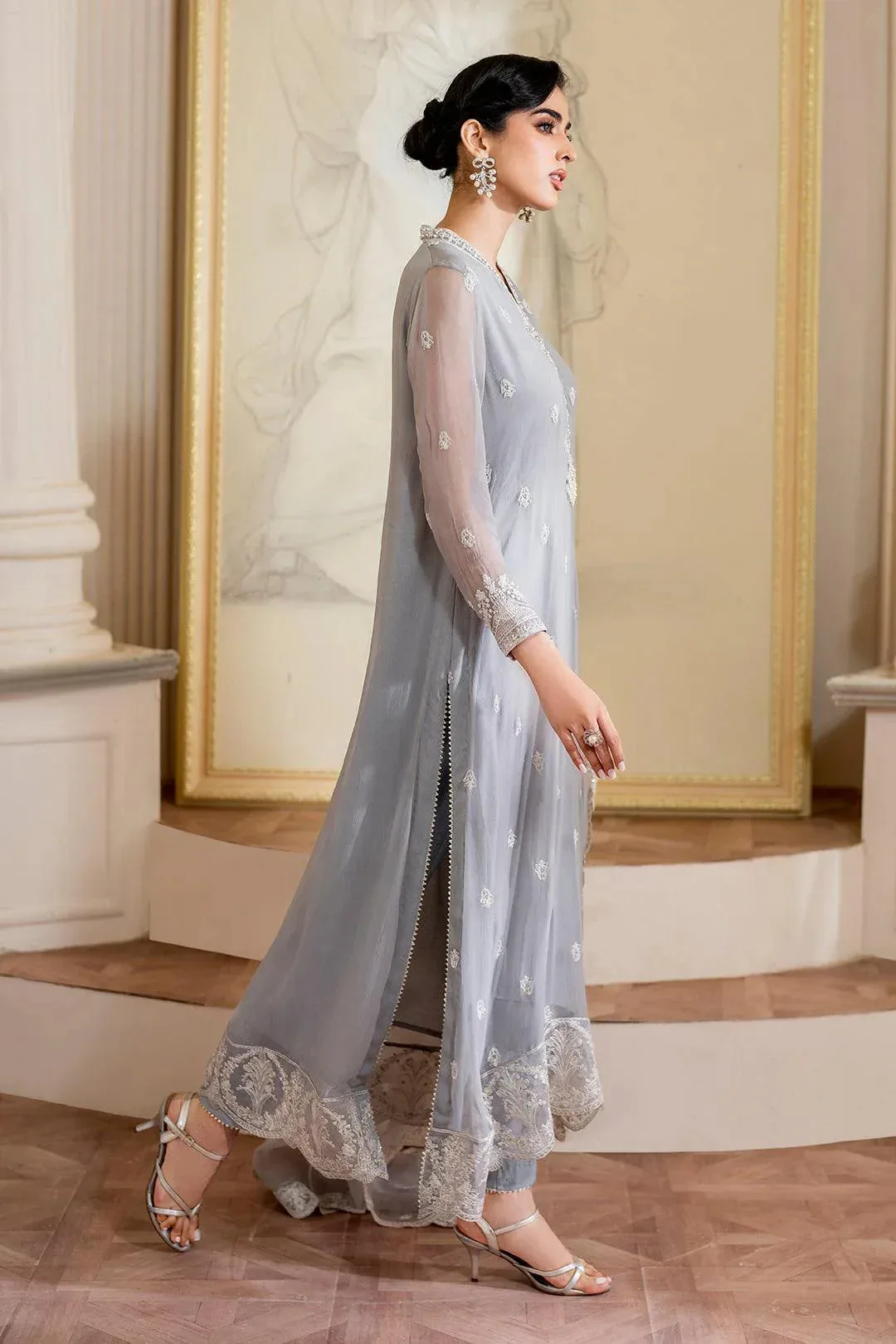 Declare Chiffon Luxe Grey Cotton Silk – view 9 – Poshaq