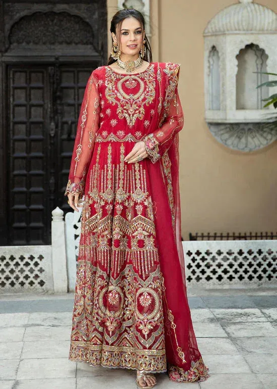 Daud Abbas Formals Collection Red Chiffon – view 1 – Poshaq