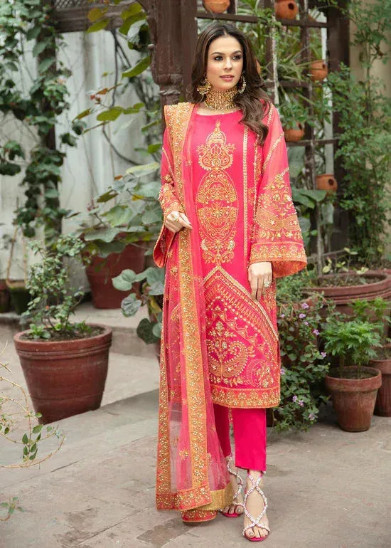 Daud Abbas Formals Collection Pink Chiffon – view 1 – Poshaq