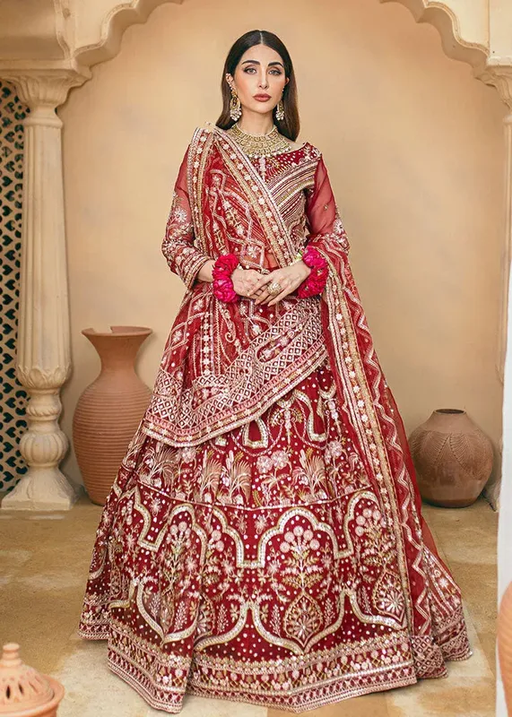 Daud Abbas Formals Collection Red Organza – view 1 – Poshaq