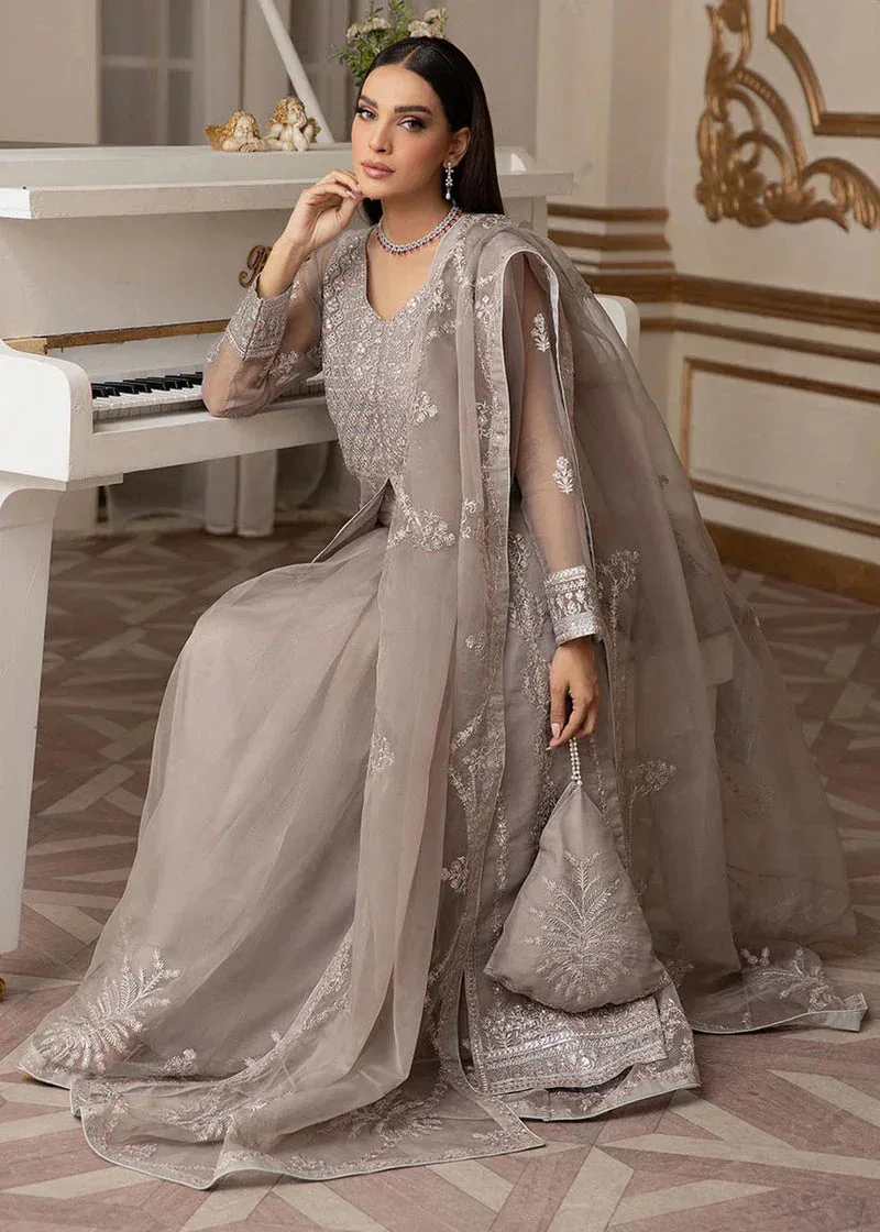 Daud Abbas Formals Collection Silver Organza – view 4 – Poshaq