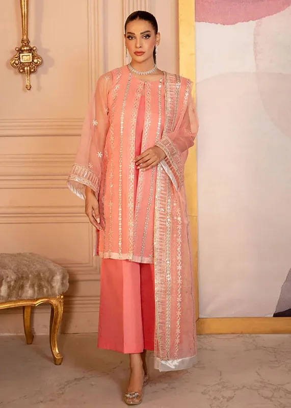Daud Abbas Formals Collection Pink Organza – view 1 – Poshaq