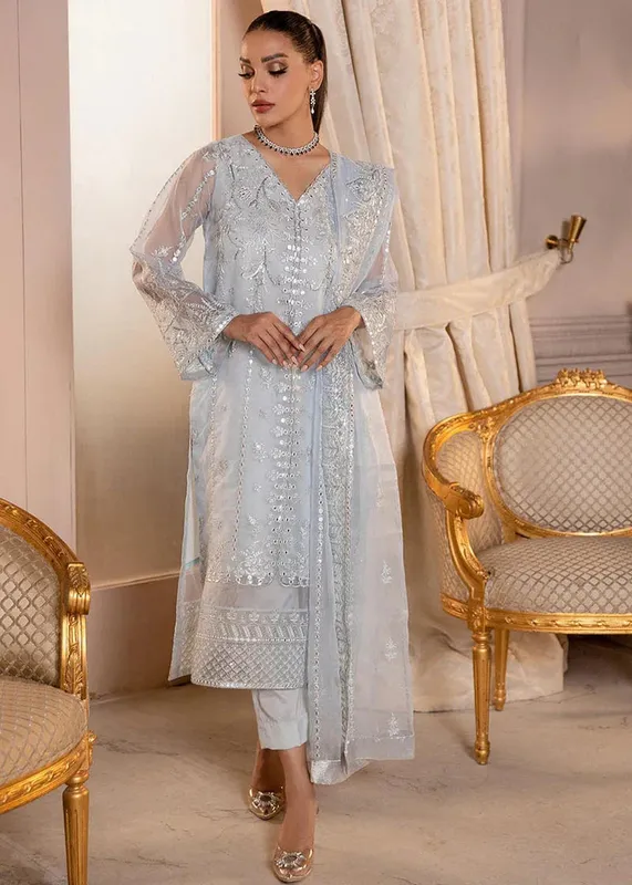 Daud Abbas Formals Collection Blue Organza – view 1 – Poshaq