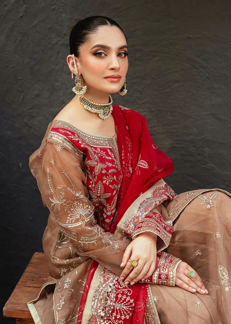 Daud Abbas Formals Collection Beige Organza – view 4 – Poshaq