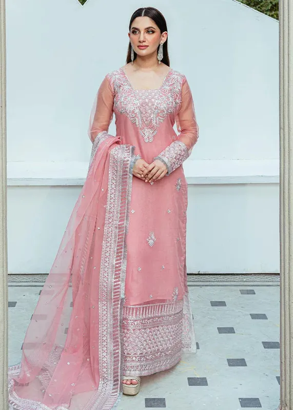 Daud Abbas Formals Collection Pink Organza – view 1 – Poshaq